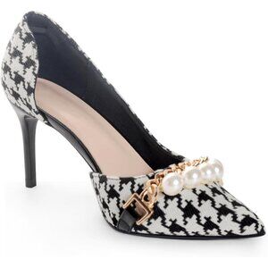 Ann Creek Women's Black Stiletto Dressy Pumps Pattern Design Pointed Toe Heels